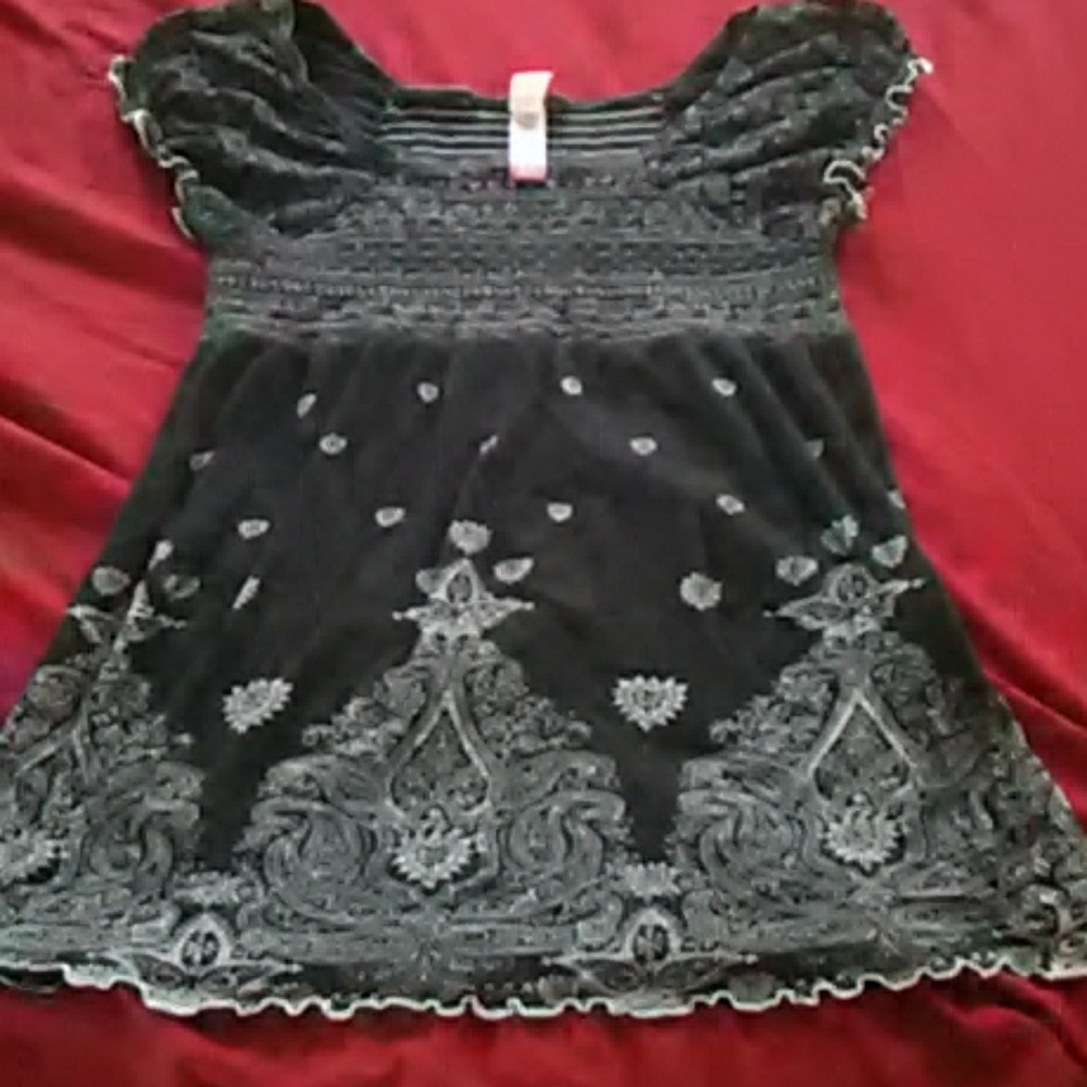 Lovely black and grey peasant shirt